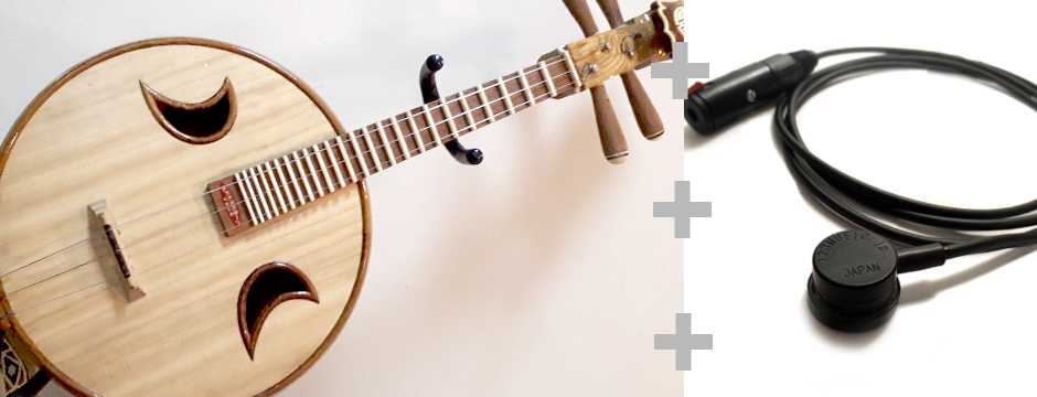 中国の伝統的な撥弦楽器ルアン阮咸（げんかん）の演奏にMSPピックアップマイクとアンプを使用