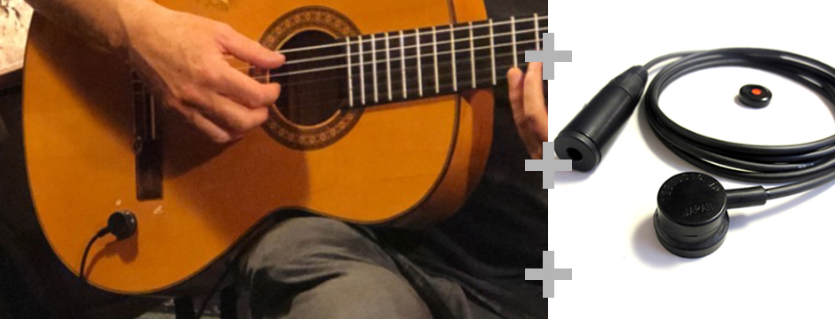 Hernan Romero using microphone for Flamenco guitar